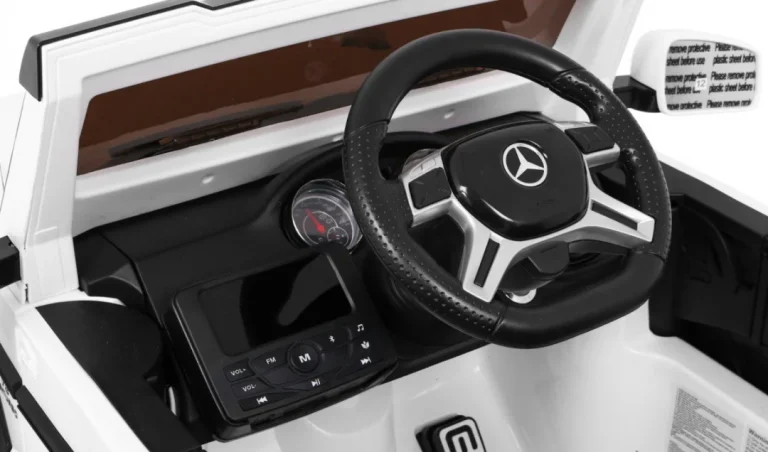 Mercedes G63 6x6 Dječji Automobil Bijeli + 2 Papučice Gasa + Podešavanje Sjedala + Audio, Bijela 6