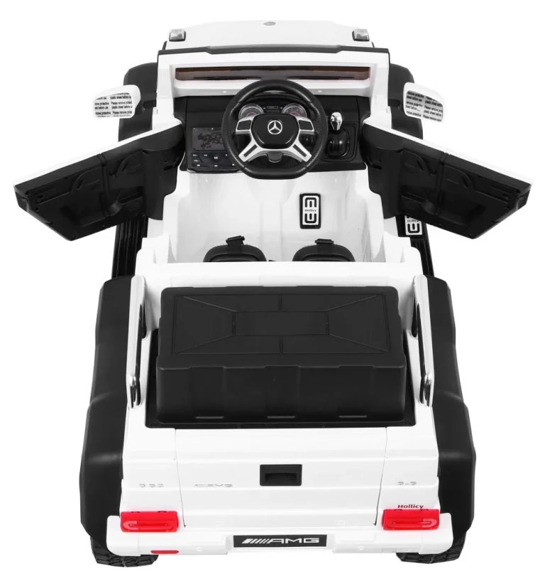 Mercedes G63 6x6 Dječji Automobil Bijeli + 2 Papučice Gasa + Podešavanje Sjedala + Audio, Bijela 8
