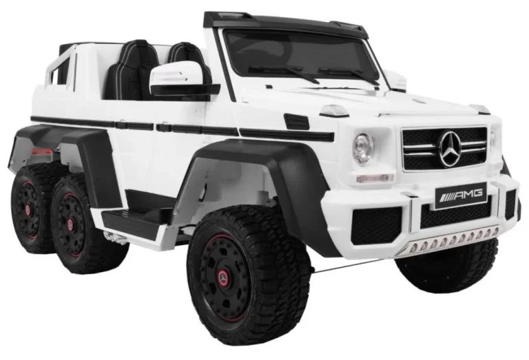 Mercedes G63 6x6 Mp4 Auto Za Djecu Bijeli + 2 Papučice Za Gas + Podešavanje Sjedala + Mp4, Bijela 11
