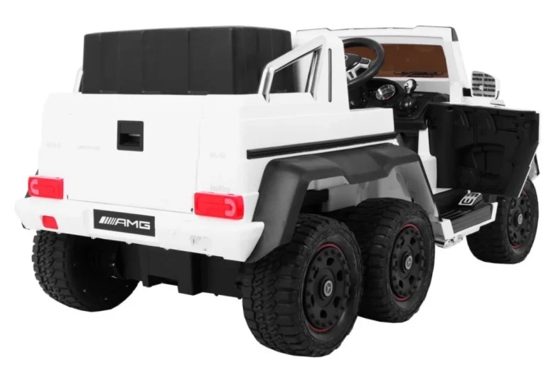 Mercedes G63 6x6 Mp4 Auto Za Djecu Bijeli + 2 Papučice Za Gas + Podešavanje Sjedala + Mp4, Bijela 7
