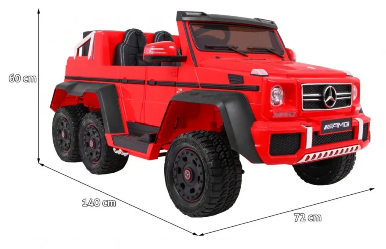 Mercedes G63 6x6 Auto Na Akumulator, Crveni 2