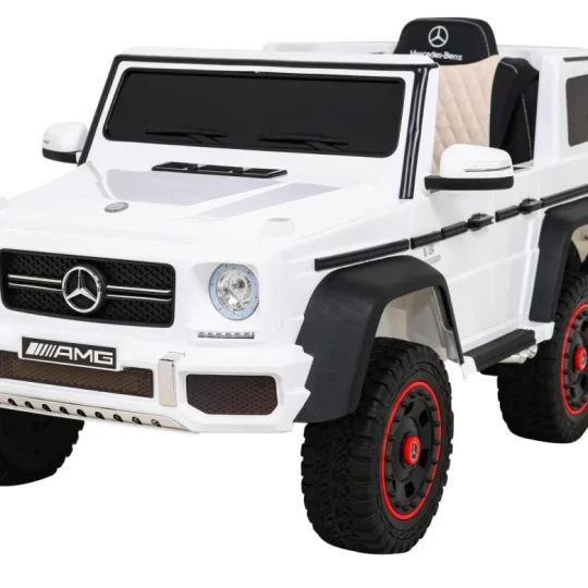 Mercedes G63 Amg Automobil Na Baterije Bijeli + Daljinski Upravljač + 6 Eva Kotača + Spori, Bijela 1
