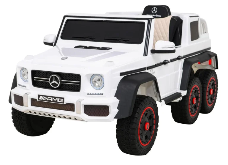 Mercedes G63 Amg Automobil Na Baterije Bijeli + Daljinski Upravljač + 6 Eva Kotača + Spori, Bijela 1