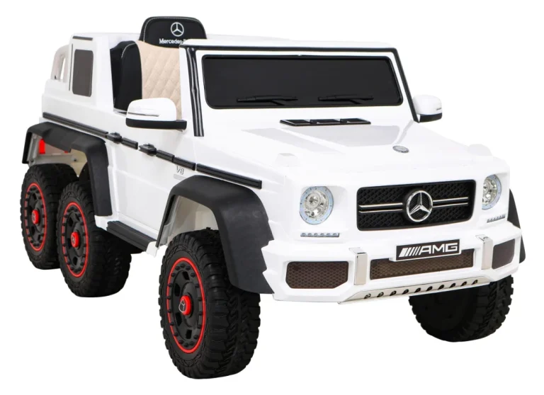 Mercedes G63 Amg Automobil Na Baterije Bijeli + Daljinski Upravljač + 6 Eva Kotača + Spori, Bijela 11
