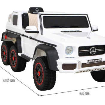 Mercedes G63 Amg Automobil Na Baterije Bijeli + Daljinski Upravljač + 6 Eva Kotača + Spori, Bijela 2