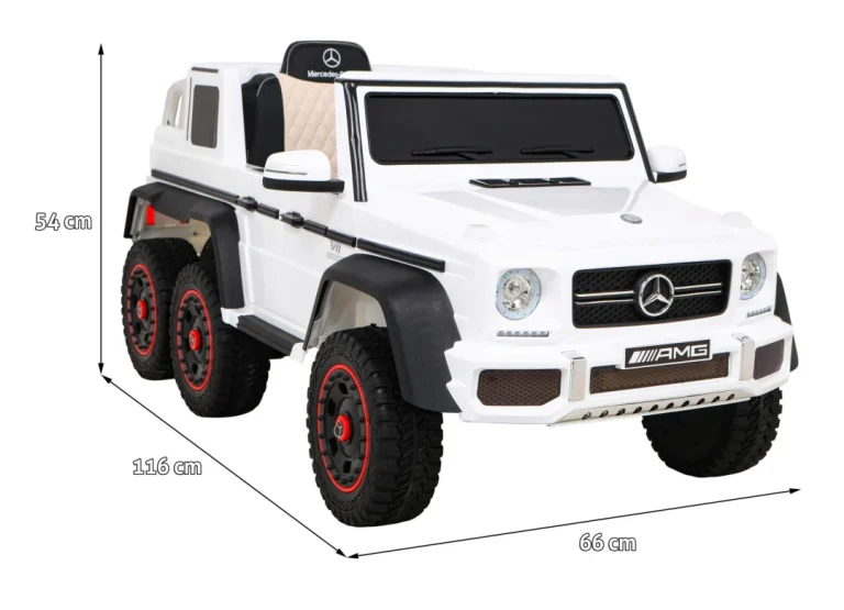 Mercedes G63 Amg Automobil Na Baterije Bijeli + Daljinski Upravljač + 6 Eva Kotača + Spori, Bijela 2