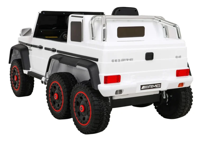 Mercedes G63 Amg Automobil Na Baterije Bijeli + Daljinski Upravljač + 6 Eva Kotača + Spori, Bijela 5