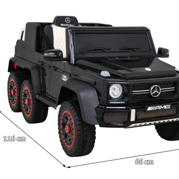 Mercedes G63 Amg Automobil Na Baterije Crni + Daljinski Upravljač + 6 Eva Kotača + Spori, Crna 2