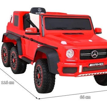 Mercedes G63 Amg Automobil Na Baterije, Crveni + Daljinski Upravljač + 6 Eva Kotača + Spori, Crvena 2