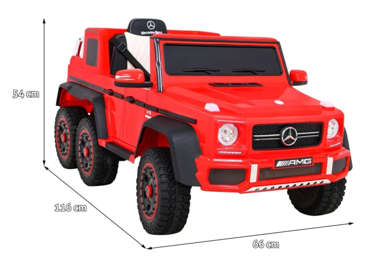 Mercedes G63 Amg Automobil Na Baterije, Crveni + Daljinski Upravljač + 6 Eva Kotača + Spori, Crvena 2