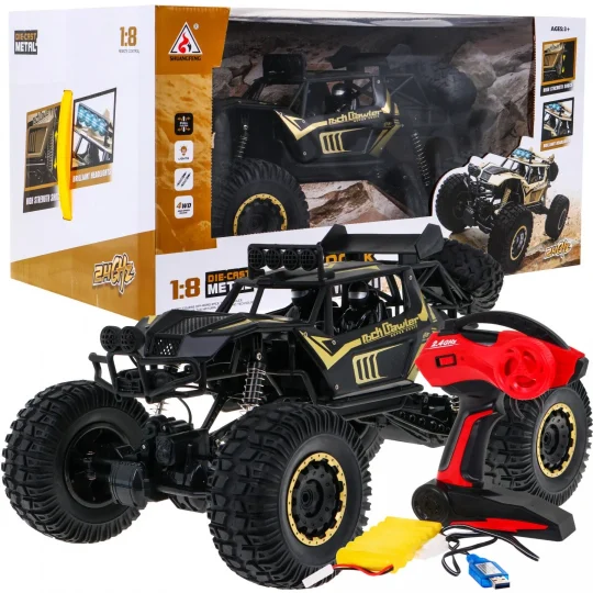 Metal Rock Cruiser Za Djecu 3+ Model Na Daljinsko Upravljanje 1:8 S Pogonom Na Sva četiri, Crna 1