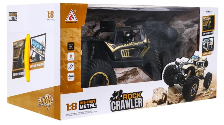 Metal Rock Cruiser Za Djecu 3+ Model Na Daljinsko Upravljanje 1:8 S Pogonom Na Sva četiri, Crna 10