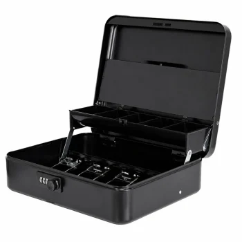 Metalna Blagajna S Kombinacijskom Bravom Crna 30 × 24 Cm 4