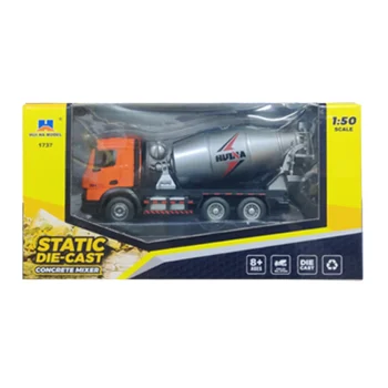 Metalna Mješalica Za Beton, Građevinsko Vozilo, Huina, Narančasta 1:50 3