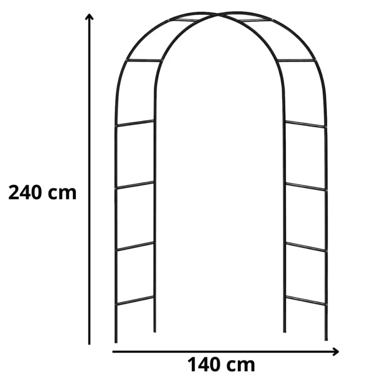 Metalna Vrtna Pergola Za Biljke, Potpora Za Penjačice, Luk 240x140 Cm 4