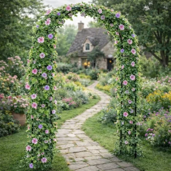Metalna Vrtna Pergola Za Biljke, Potpora Za Penjačice, Luk 240x140 Cm 6