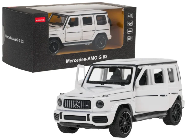 Metalni Automobil 1:32 Mercedes Benz Amg G63 Sa Zvukom, Bijeli Rastar 1