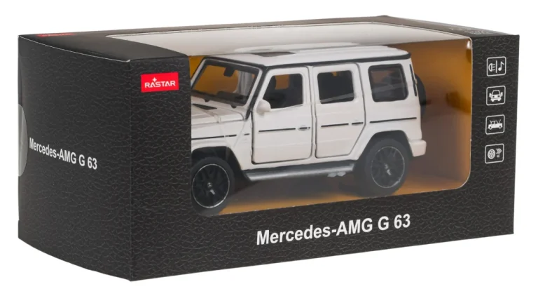 Metalni Automobil 1:32 Mercedes Benz Amg G63 Sa Zvukom, Bijeli Rastar 14