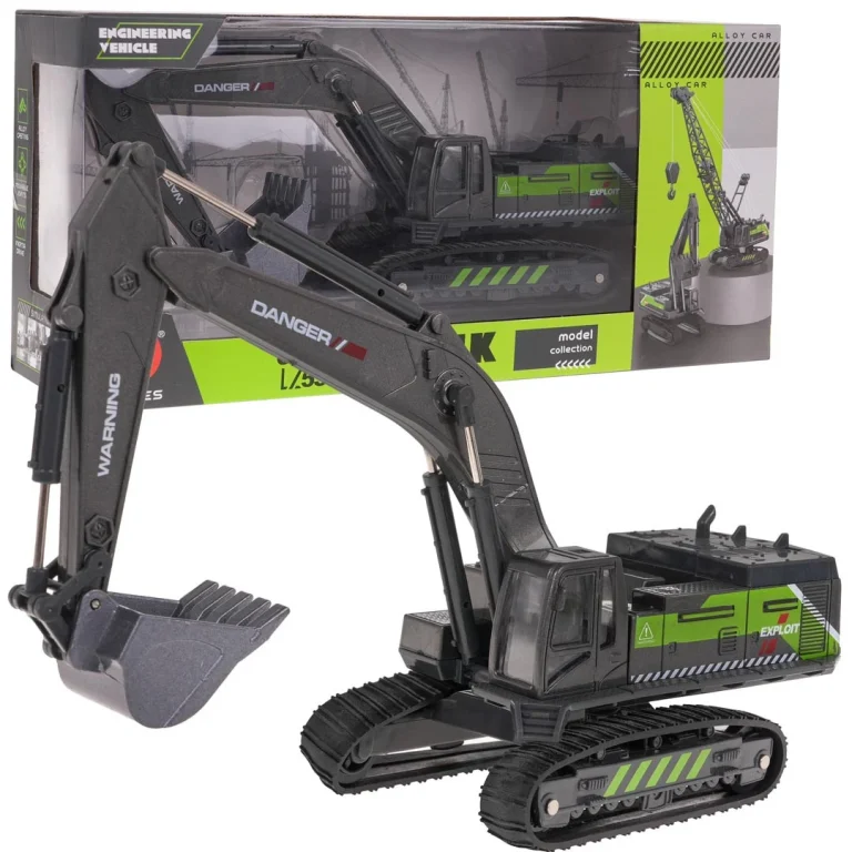 Metalni Bager Utovarivač Crno Zeleni 3+ 1