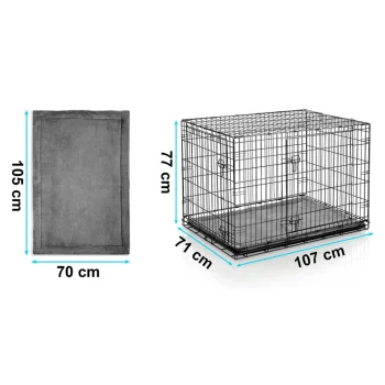 Metalni Kavez Za Pse + Ležaj 107 × 71 × 77 Cm Ph 202 5