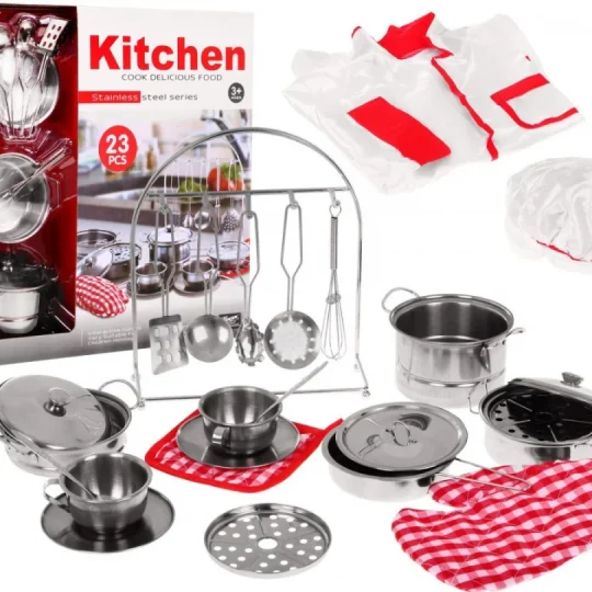Metalni Kuhinjski Set S Keceljom I Rukavicom, 23 Kom, 3+ 1