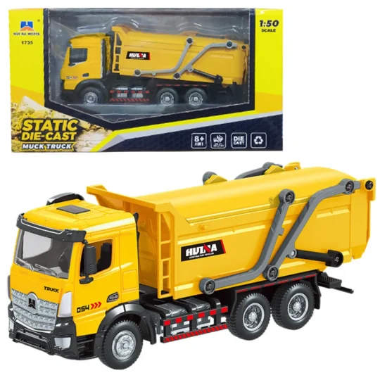 Metalni Mobilni Kamion Za Smeće Huina žuti 1:50 1