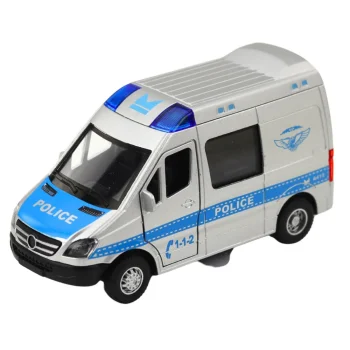 Metalni Policijski Automobil S Motorom Na Povlačenje, Svjetlima I Zvukovima 1:32 2