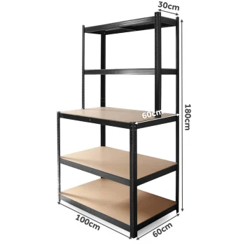 Metalni Radni Stol S Policama 180 X 100 X 60 Cm Humberg Hr 855 Crni 12