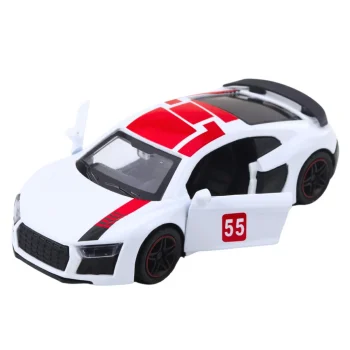 Metalni Sportski Auto Sa Svjetlima I Zvukom 1:43, Bijeli 4