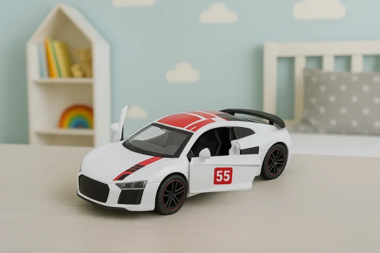 Metalni Sportski Auto Sa Svjetlima I Zvukom 1:43, Bijeli 6