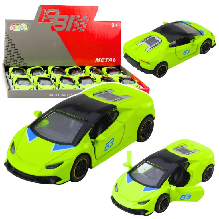 Metalni Sportski Automobil, Povlačenje, Neonsko Zeleni, 1:43 1