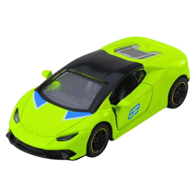 Metalni Sportski Automobil, Povlačenje, Neonsko Zeleni, 1:43 2