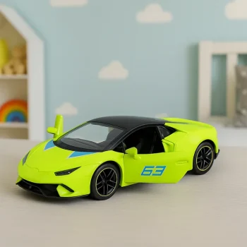 Metalni Sportski Automobil, Povlačenje, Neonsko Zeleni, 1:43 3