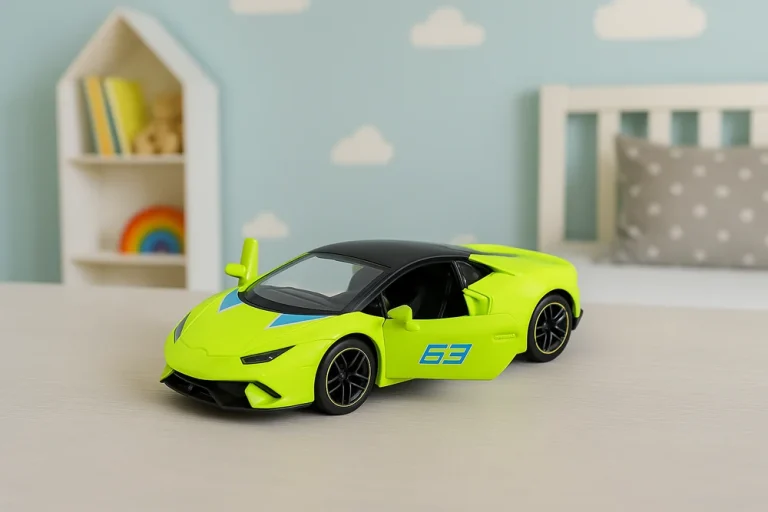 Metalni Sportski Automobil, Povlačenje, Neonsko Zeleni, 1:43 3