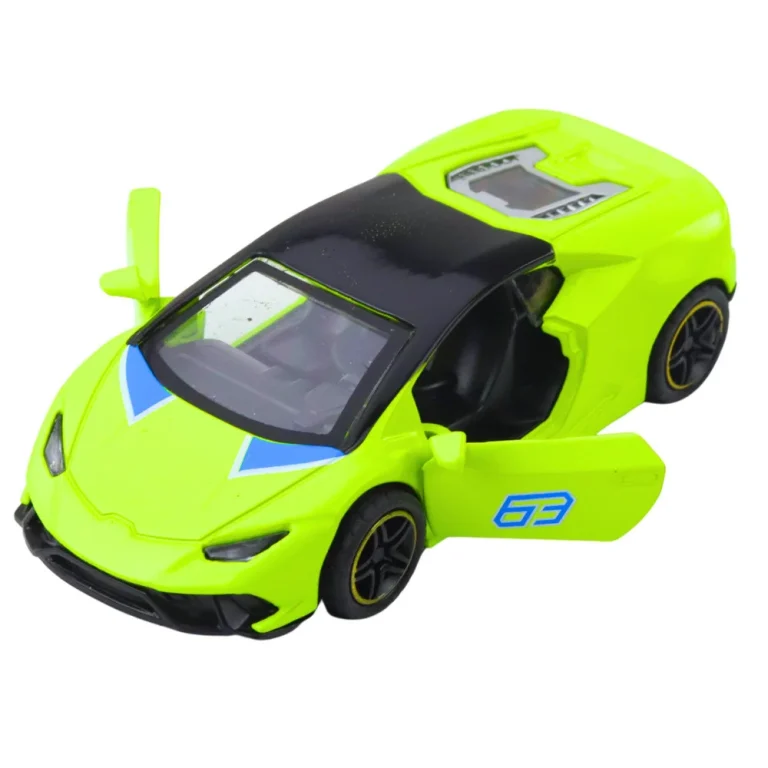Metalni Sportski Automobil, Povlačenje, Neonsko Zeleni, 1:43 4