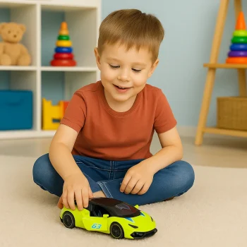 Metalni Sportski Automobil, Povlačenje, Neonsko Zeleni, 1:43 6