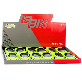 Metalni Sportski Automobil, Povlačenje, Neonsko Zeleni, 1:43 7
