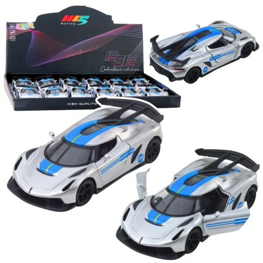 Metalni Sportski Automobil, Povlačenje, Srebrni, 1:32 1