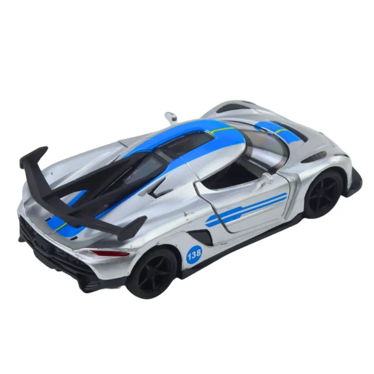 Metalni Sportski Automobil, Povlačenje, Srebrni, 1:32 5
