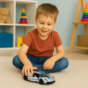 Metalni Sportski Automobil, Povlačenje, Srebrni, 1:32 6