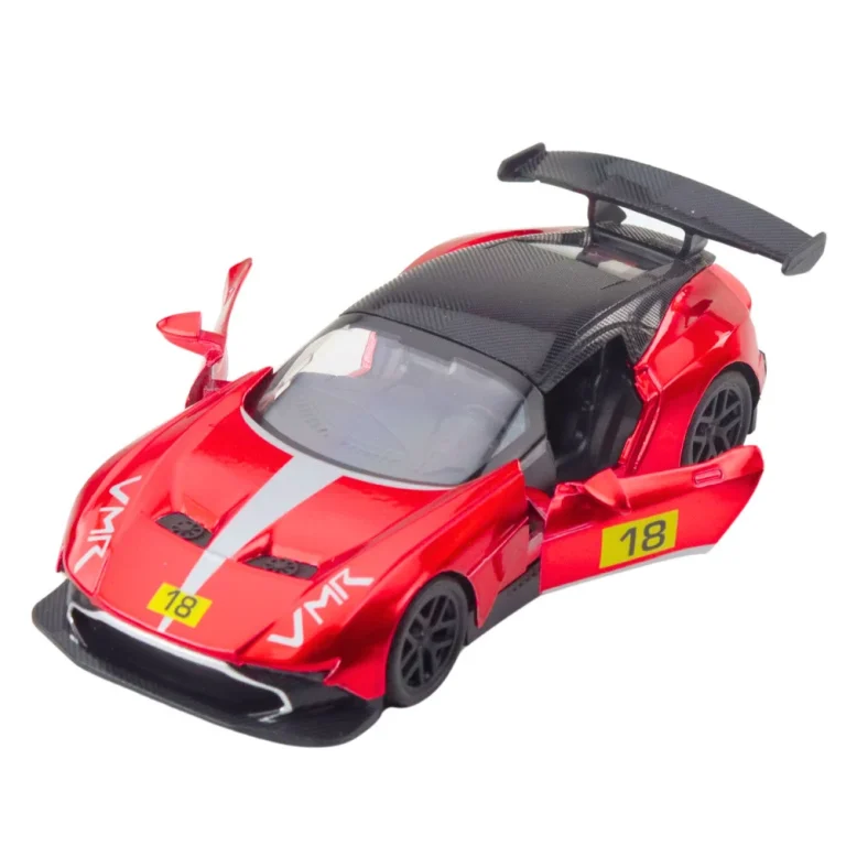 Metalni Sportski Automobil Za Utrke, Otvaranje Vrata, Crvena Boja 1:32 3