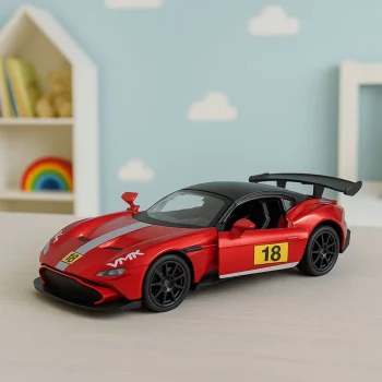 Metalni Sportski Automobil Za Utrke, Otvaranje Vrata, Crvena Boja 1:32 4