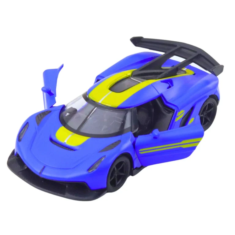 Metalni Sportski Automobil Za Utrke, Otvaranje Vrata, Plava Boja 1:32 4