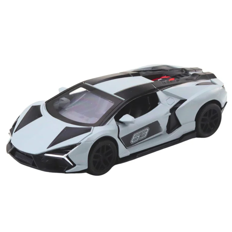 Metalni Sportski Automobil Za Utrke, Otvaranje Vrata, Siva 1:32 2