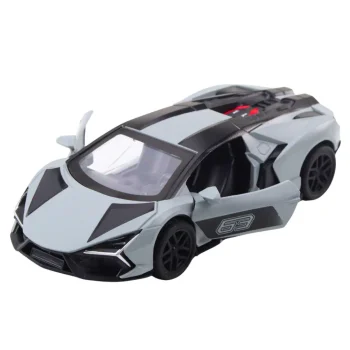 Metalni Sportski Automobil Za Utrke, Otvaranje Vrata, Siva 1:32 3