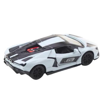 Metalni Sportski Automobil Za Utrke, Otvaranje Vrata, Siva 1:32 5