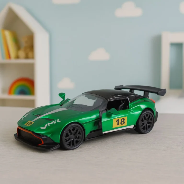 Metalni Sportski Automobil Za Utrke, Otvaranje Vrata, Zelena Boja 1:32 4