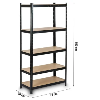 Metalni Stalak Za Odlaganje 150 X 75 X 30 Cm Humberg Hr 811 Crni 5