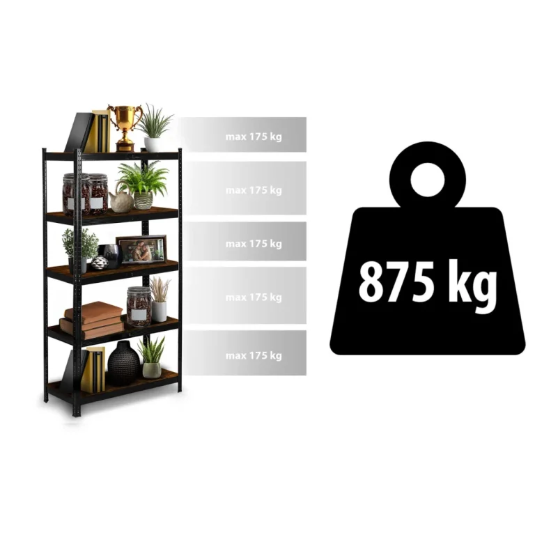 Metalni Stalak Za Odlaganje 180 X 90 X 40 Cm Humberg Hr 852 Crni 10