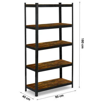 Metalni Stalak Za Odlaganje 180 X 90 X 40 Cm Humberg Hr 852 Crni 4